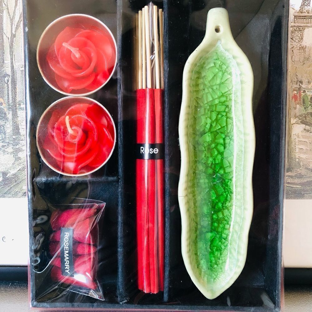 NIB: Incense & Candle Gift Set - Rose & Rosemary
